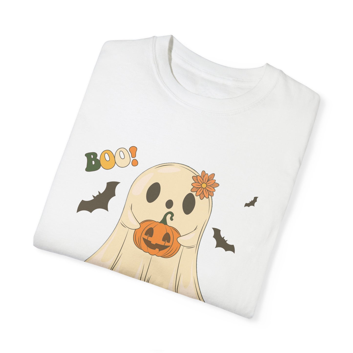Cute Retro Halloween Ghost t-shirt, Boo Shirt, Spooky Ghost tee, Spooky Vibes, Unisex Garment-Dyed T-shirt