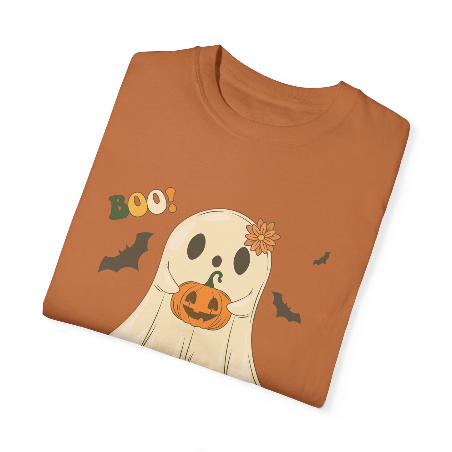 Cute Retro Halloween Ghost t-shirt, Boo Shirt, Spooky Ghost tee, Spooky Vibes, Unisex Garment-Dyed T-shirt