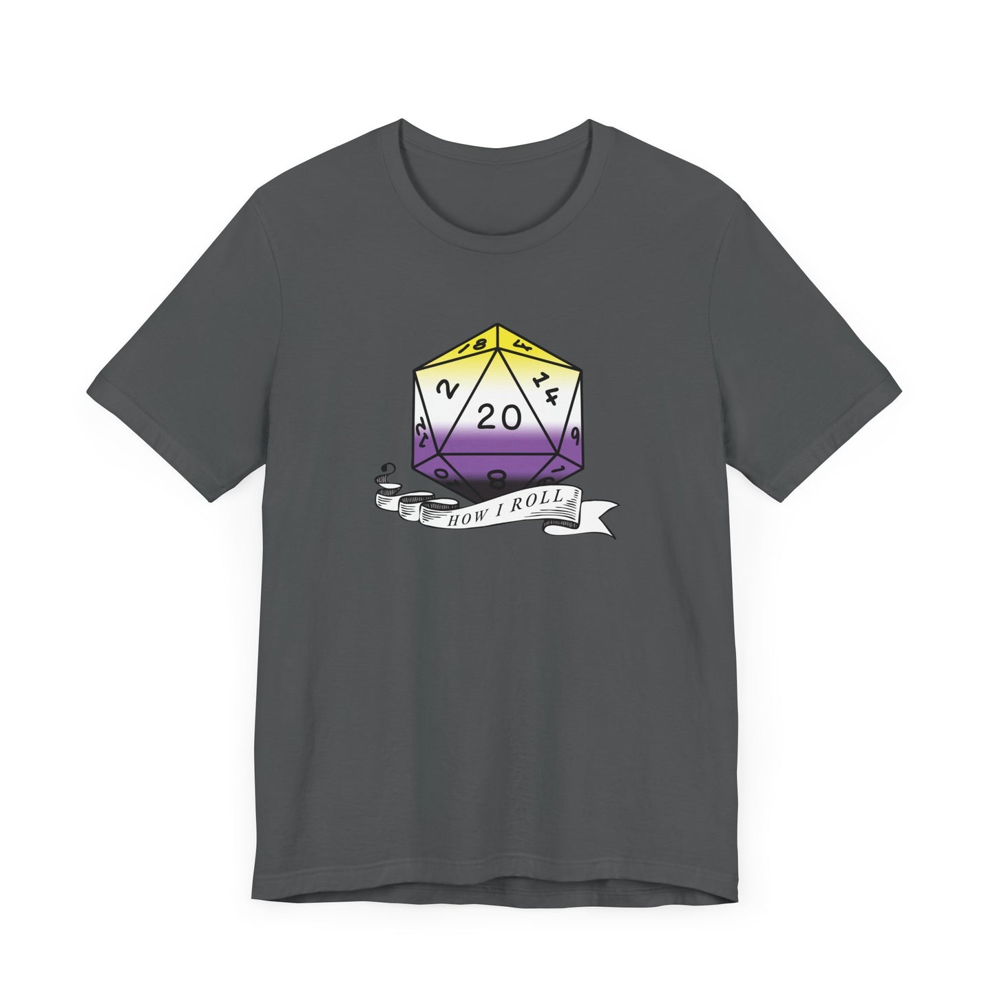 Nerdy Non-Binary, This Is How I Roll Pride Flag D20 Unisex T-Shirt