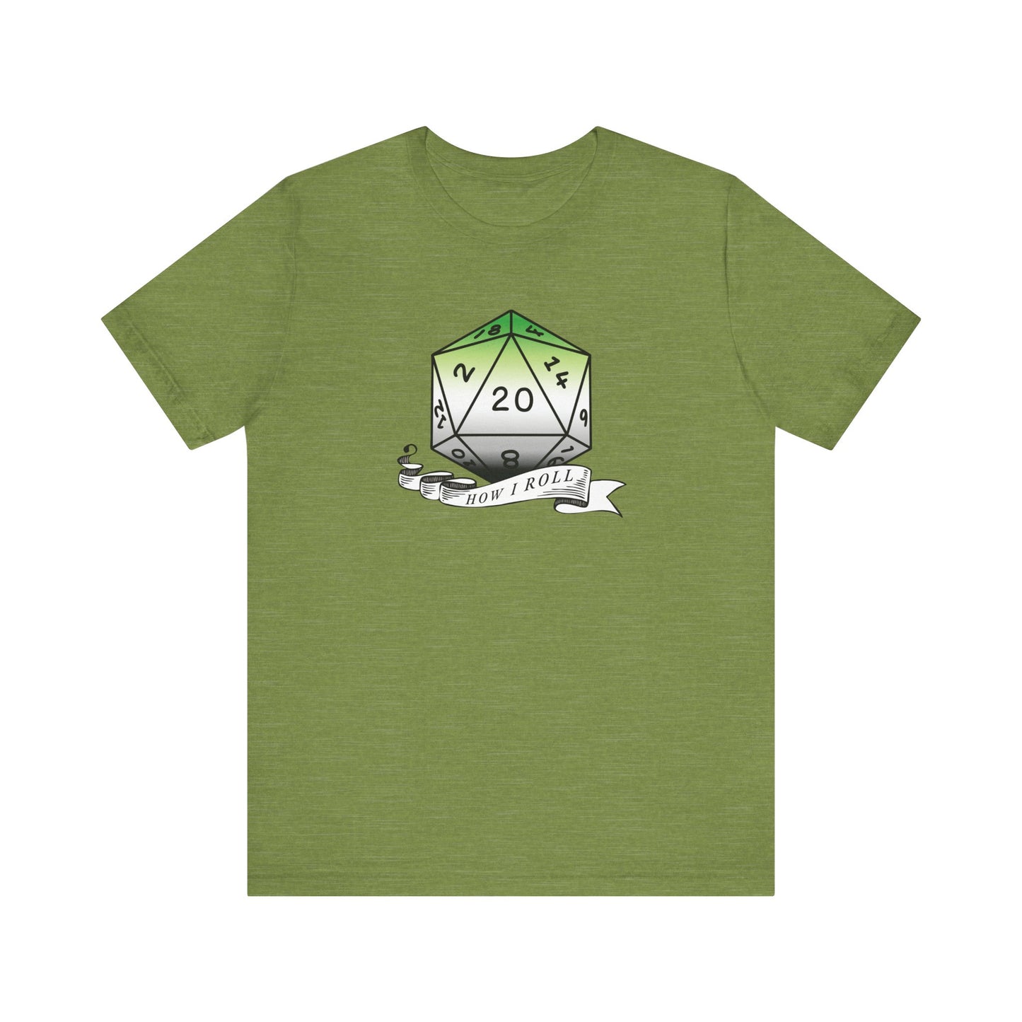 This Is How I Roll | Pride Flag D20 T-Shirt | Unisex T-Shirt | Nerdy Aromantic Pride