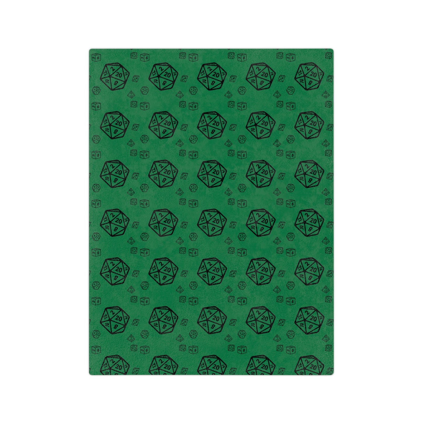 D20 Green Cozy Lightweight Velveteen Microfiber Blanket, Dorm Room Throw, Reading Blanket, Gaming Blanket