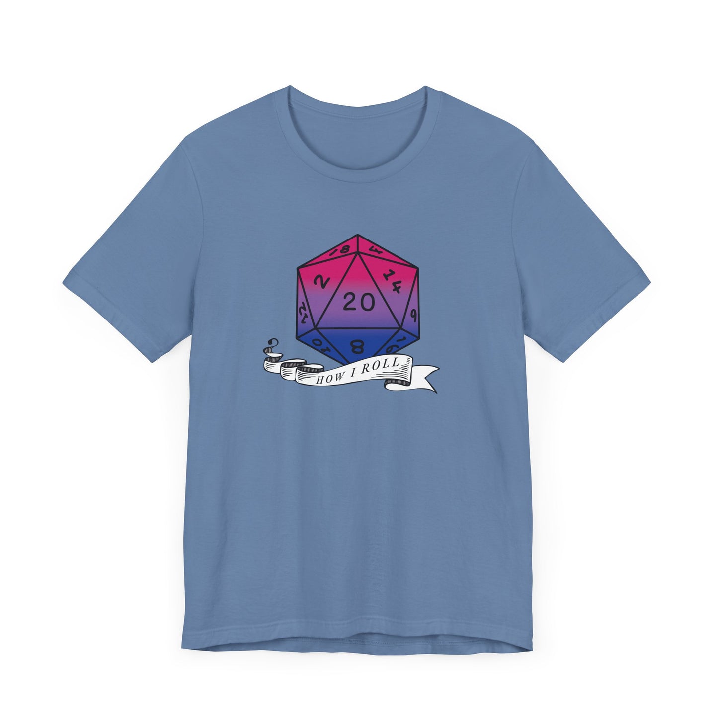 This Is How I Roll | Pride Flag D20 T-Shirt | Unisex T-Shirt | Nerdy Bisexual Pride