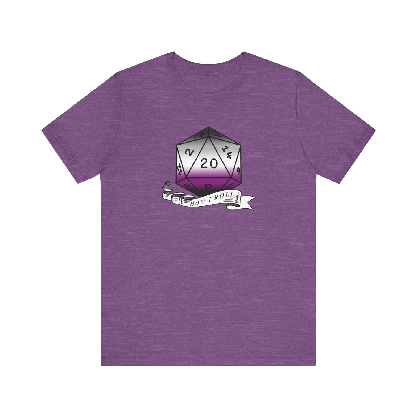 Nerdy Asexual Pride, How I Roll, Pride Flag D20 Unisex T-Shirt