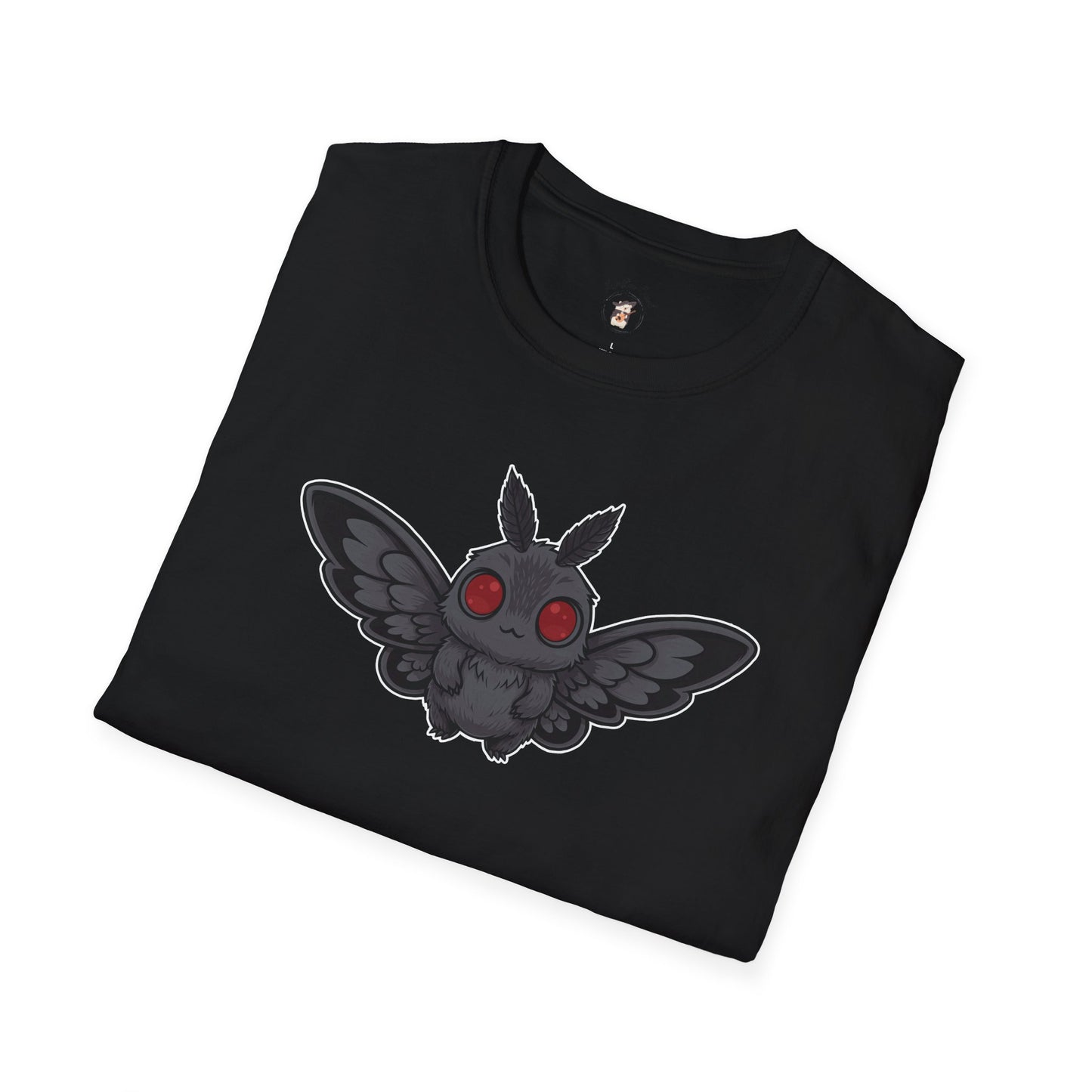 Cute Chibi Mothman T-Shirt, Cryptid Fan Shirt, Horror Graphic Tee, Halloween Gift for Cryptid Enthusiasts, Unisex Softstyle Shirt