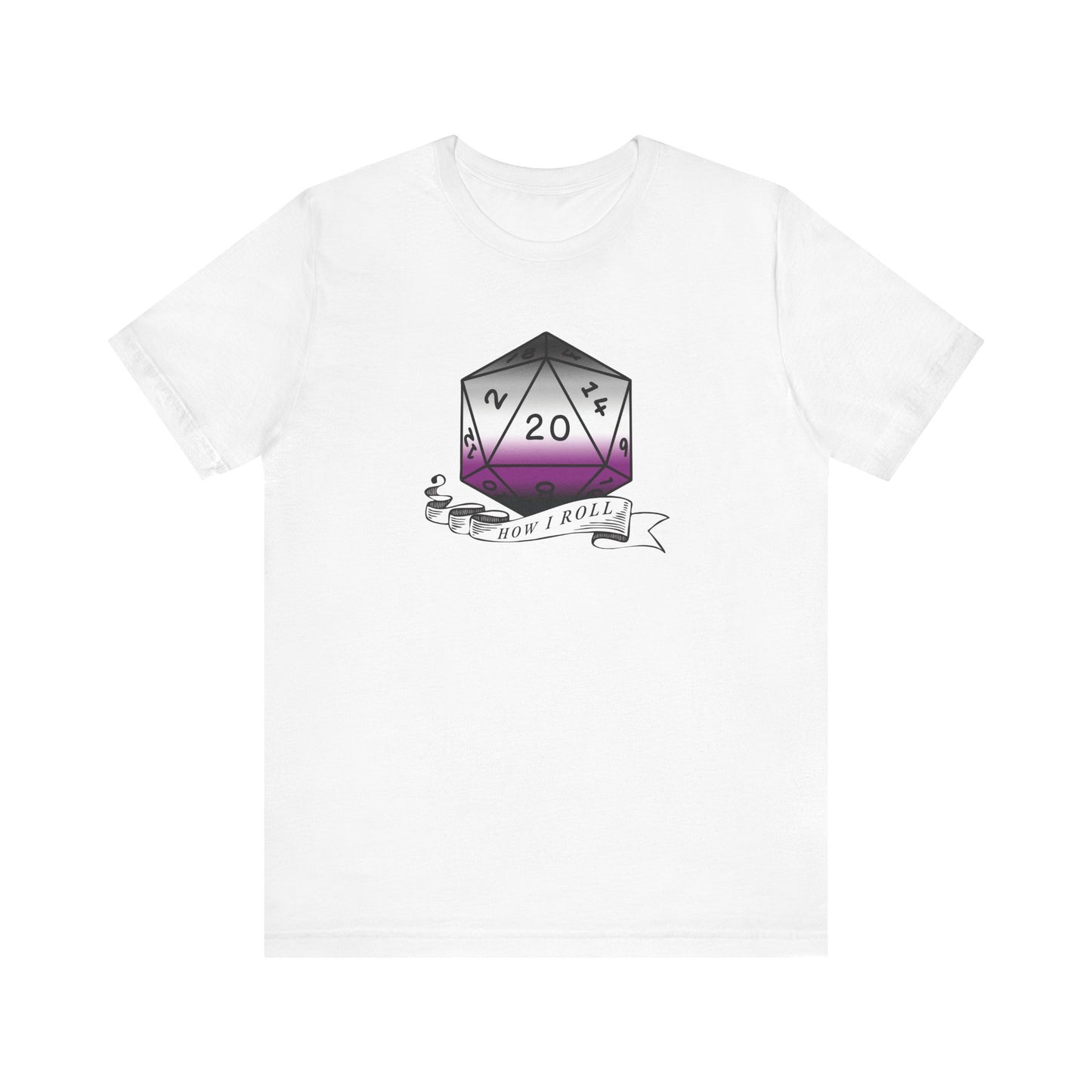 Nerdy Asexual Pride, How I Roll, Pride Flag D20 Unisex T-Shirt