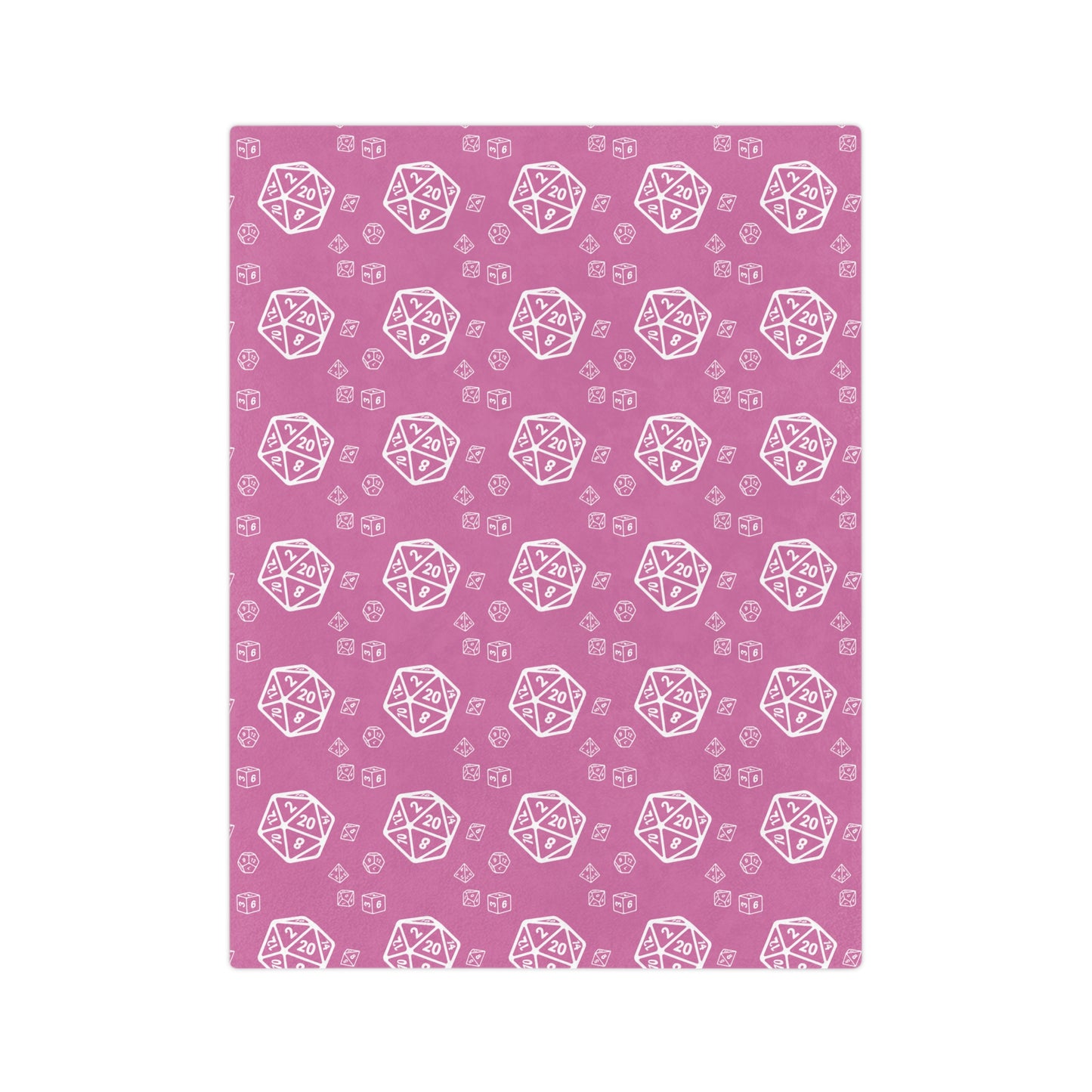 D20 Light Pink Cozy Lightweight Velveteen Microfiber Blanket, Dorm Room Throw, Reading Blanket, Gaming Blanket