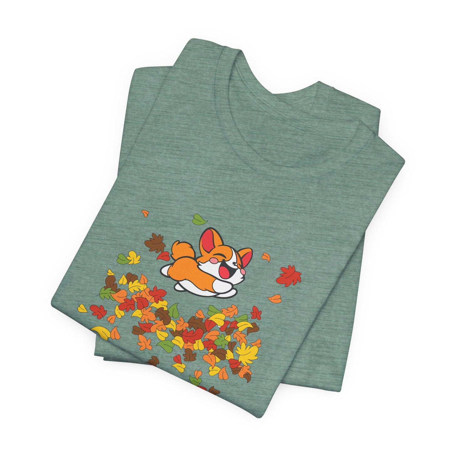 Cute Corgi Fall Autumn Leaves T-Shirt