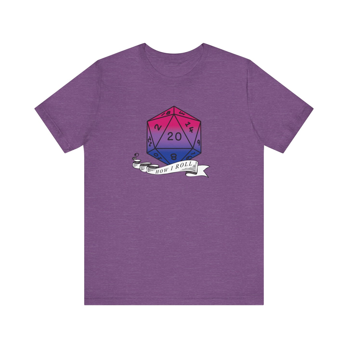 This Is How I Roll | Pride Flag D20 T-Shirt | Unisex T-Shirt | Nerdy Bisexual Pride
