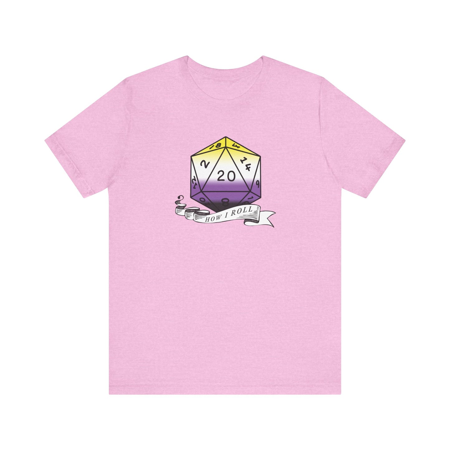Nerdy Non-Binary, This Is How I Roll Pride Flag D20 Unisex T-Shirt