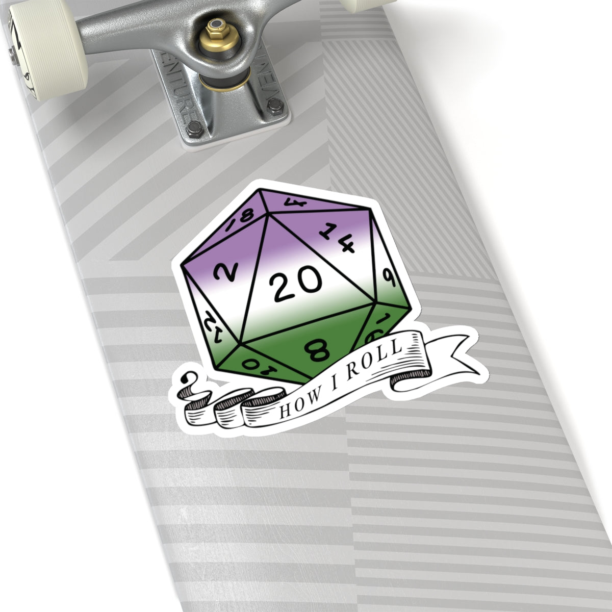 Genderqueer Flag PRIDE D20 How I Roll Sticker