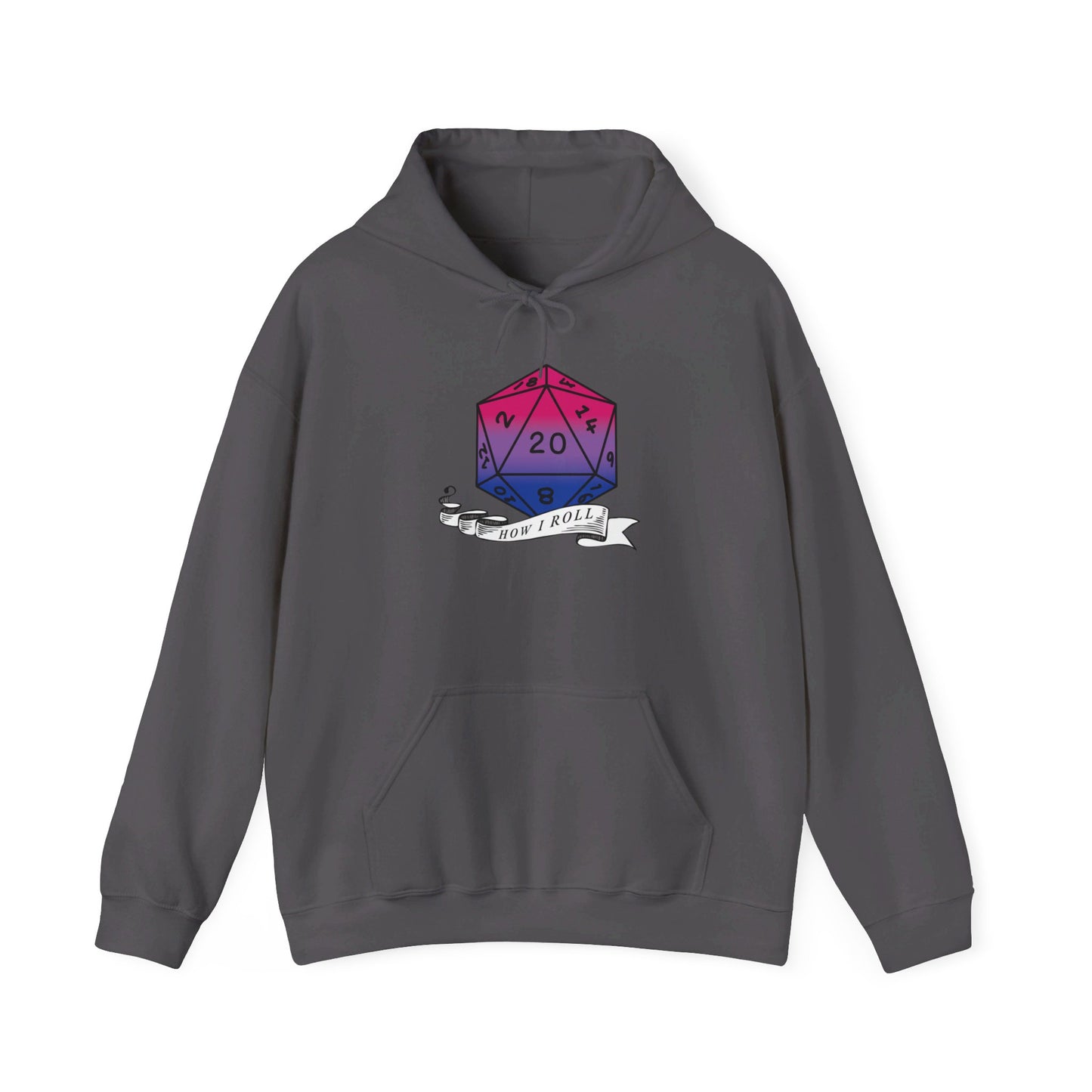 Nerdy Bisexual Pride | How I Roll | Pride Flag D20 Hoodie | Unisex Heavy Blend™ Hooded Sweatshirt