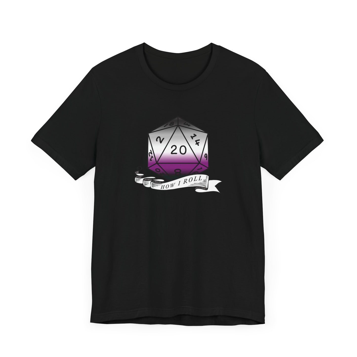 Nerdy Asexual Pride, How I Roll, Pride Flag D20 Unisex T-Shirt
