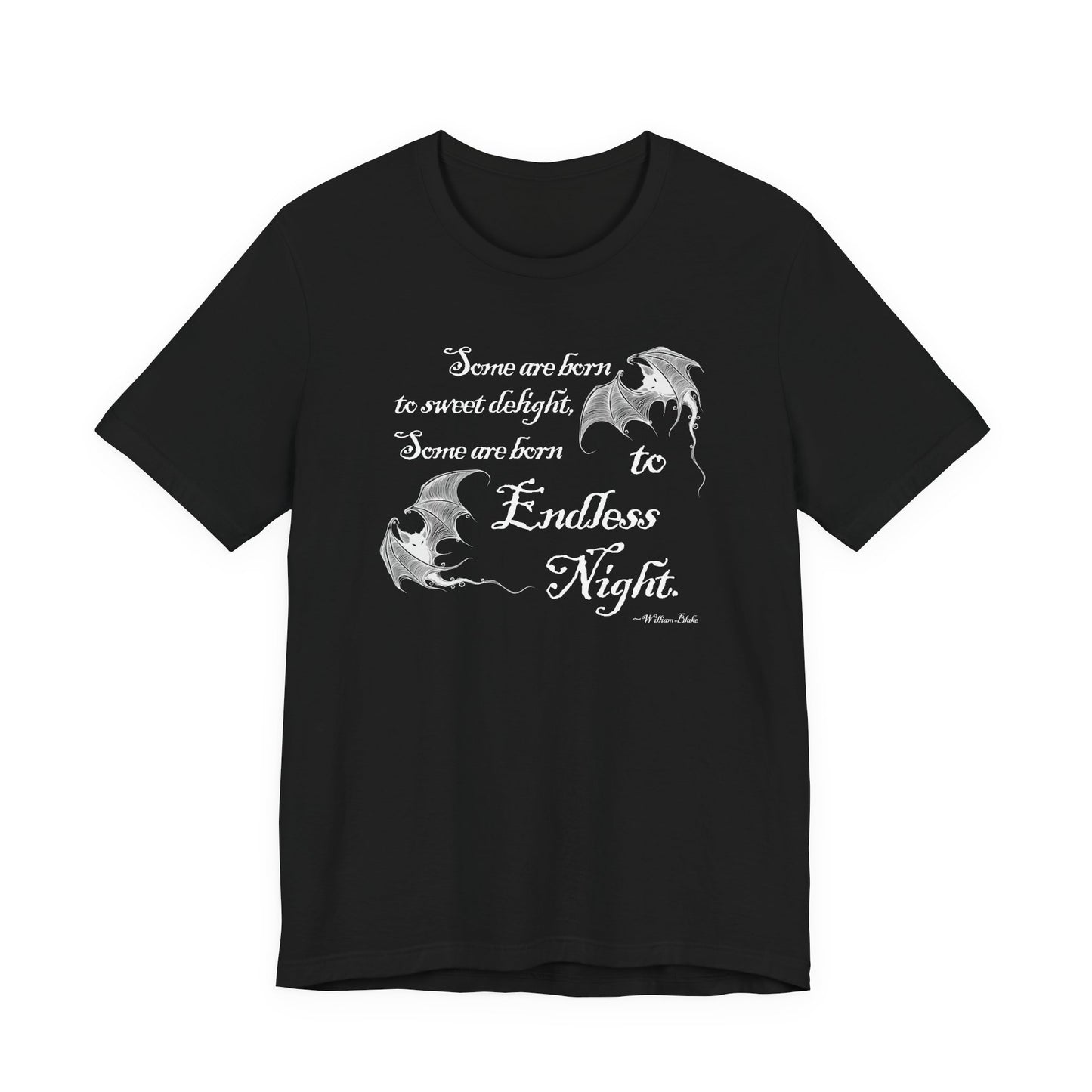 Gothic Bat T-Shirt, Dark Academia Literary Tee for Poetry Lovers, Halloween Gift, Unisex Jersey Short Sleeve Tee