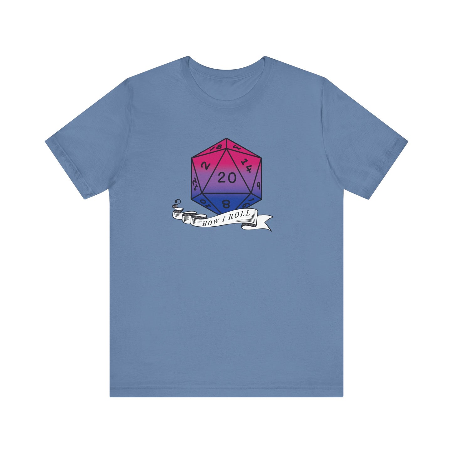 This Is How I Roll | Pride Flag D20 T-Shirt | Unisex T-Shirt | Nerdy Bisexual Pride