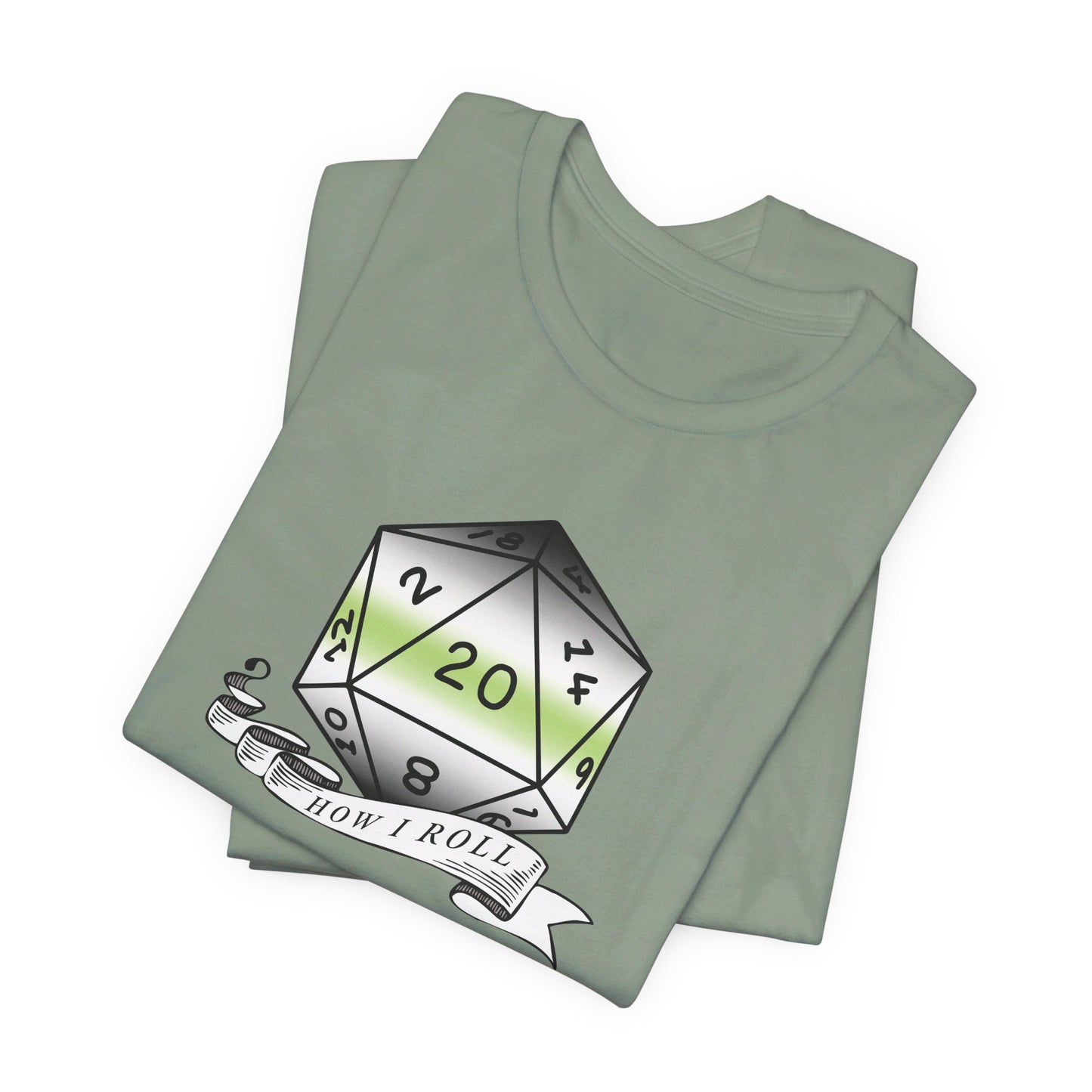 This Is How I Roll | Pride Flag D20 T-Shirt | Unisex T-Shirt | Nerdy Agender Pride
