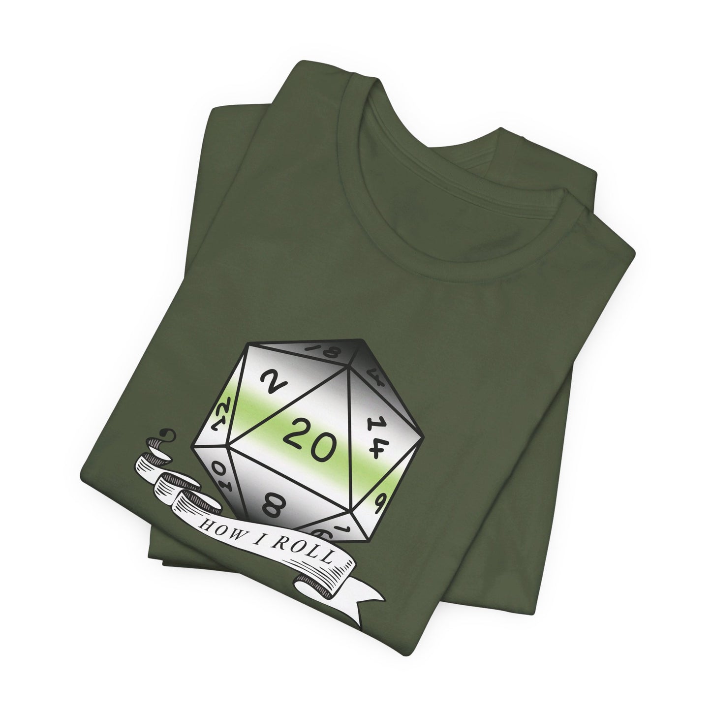 This Is How I Roll | Pride Flag D20 T-Shirt | Unisex T-Shirt | Nerdy Agender Pride