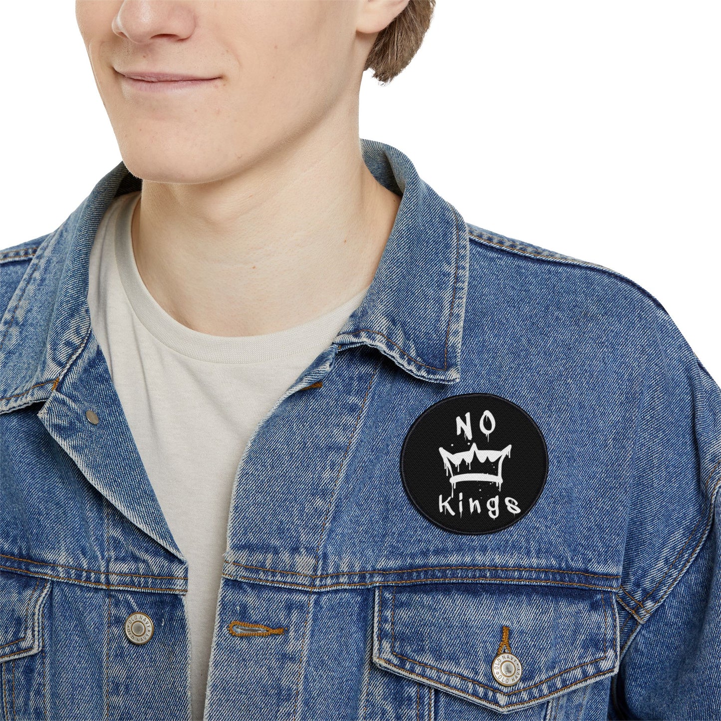 No Kings Anti Trump Iron On Patches, Backpack Jacket DIY Patch, Political Protest Activist Gift, Resistance IronOn Applique Badge, Shirt Hat