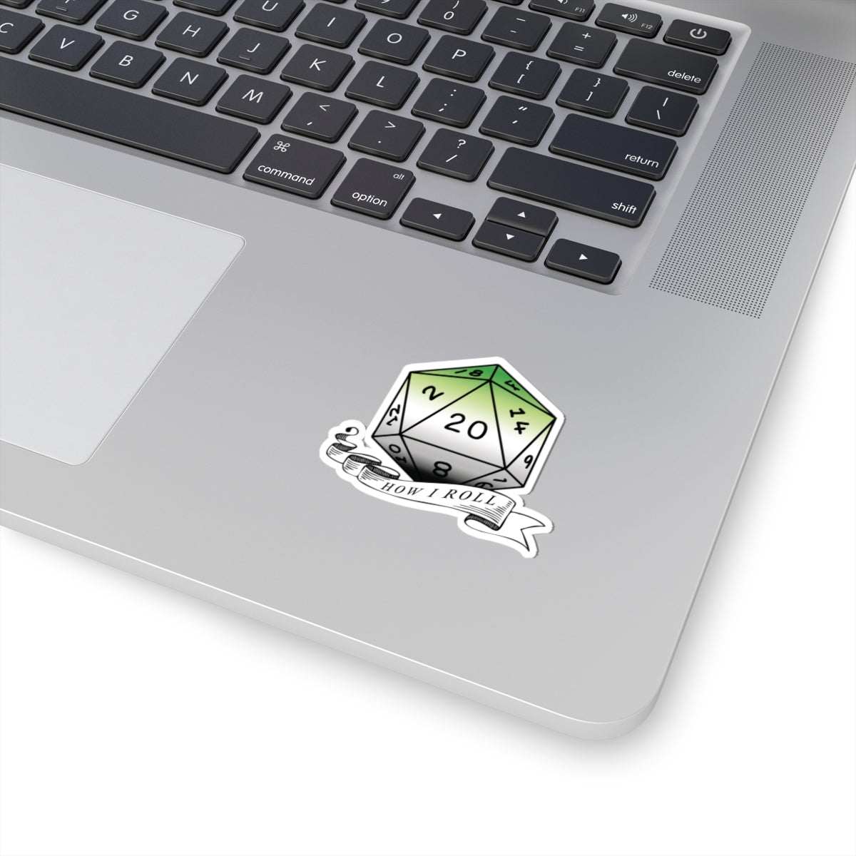Aromantic Flag PRIDE D20 How I Roll Sticker