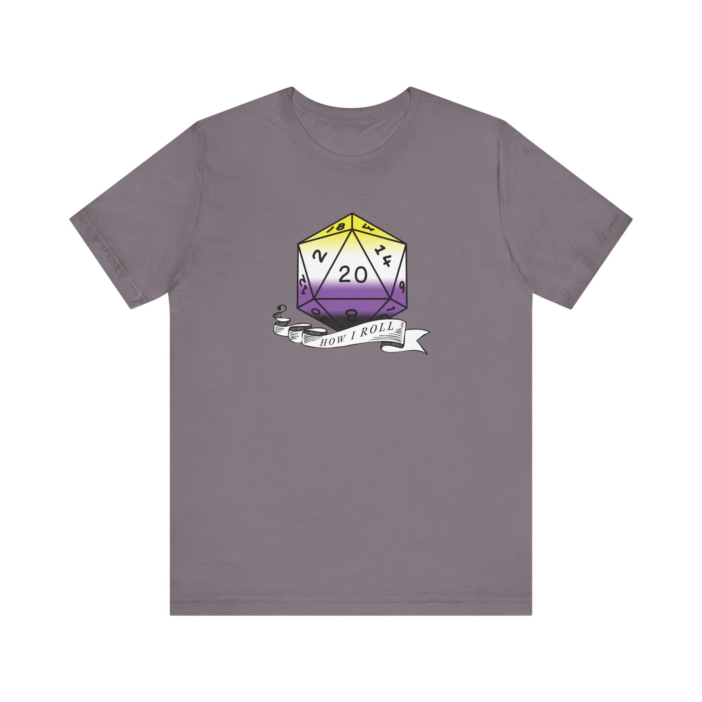 Nerdy Non-Binary, This Is How I Roll Pride Flag D20 Unisex T-Shirt