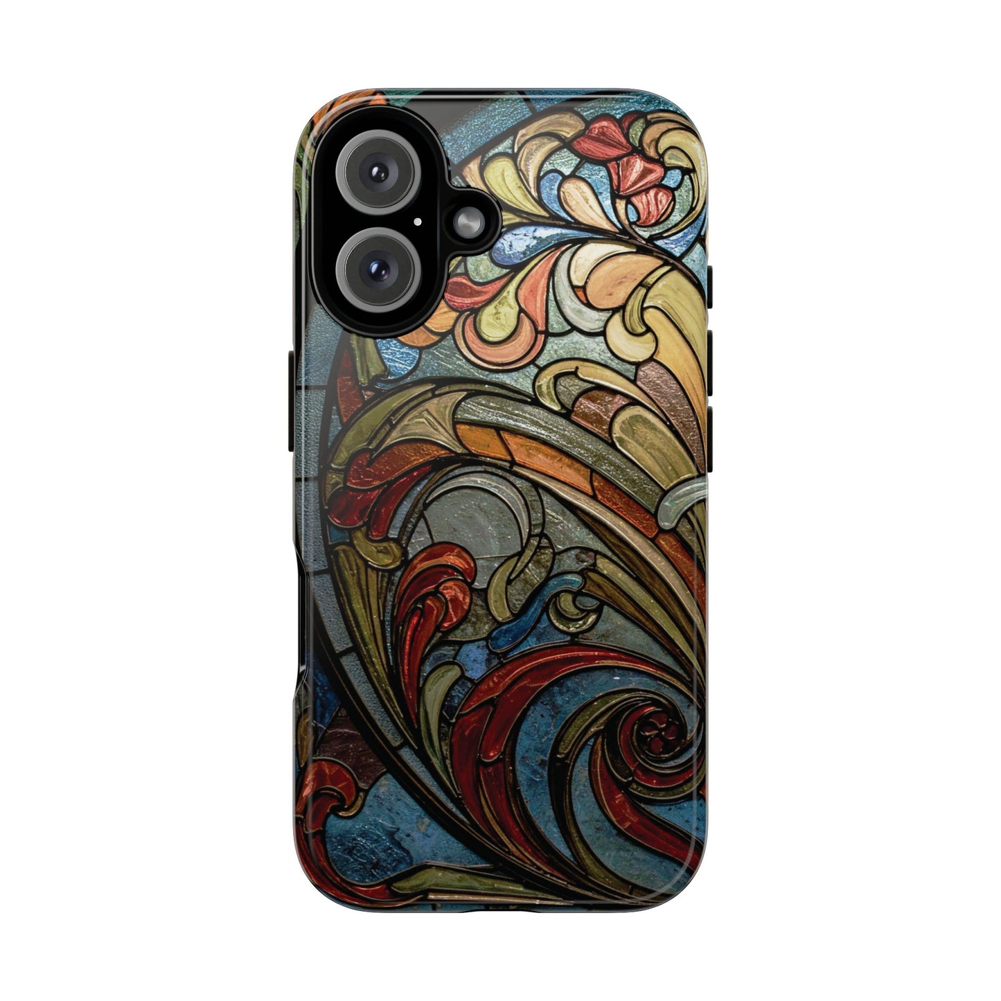 Faux Stained Glass iPhone Case, Art Nouveau Tough Case, Vintage Art Lover Gift, Durable Protector, Artistic Phone Cover, Art Deco Phone Case