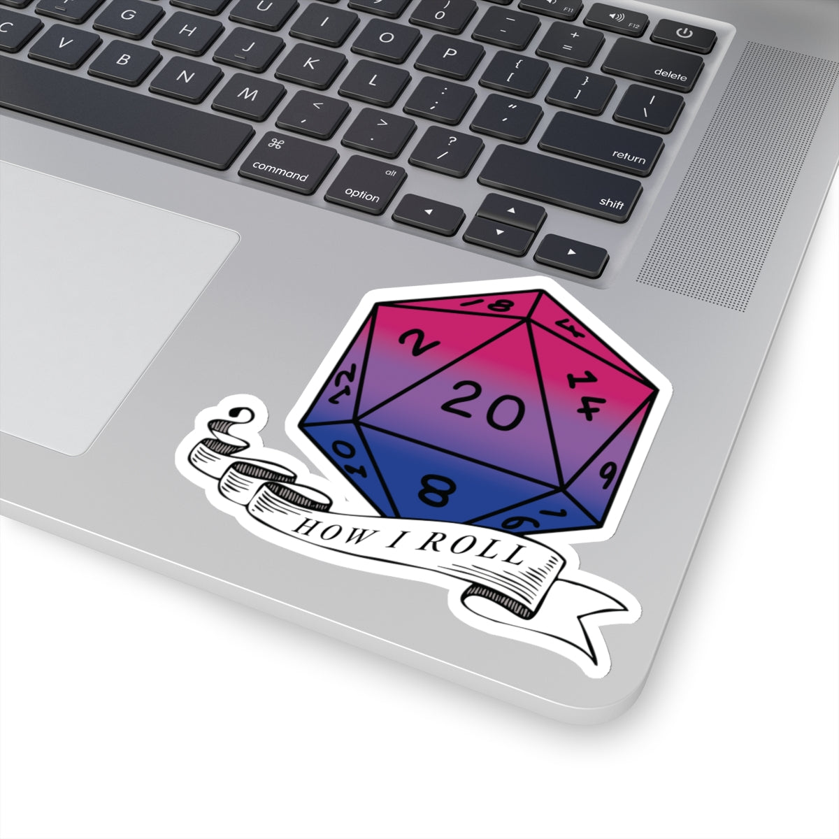 Bisexual Flag PRIDE D20 |This is How I Roll Sticker