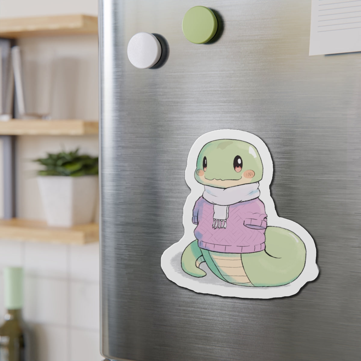 Snuggle Snake Die-Cut Magnet for Refrigerators, Cars and More