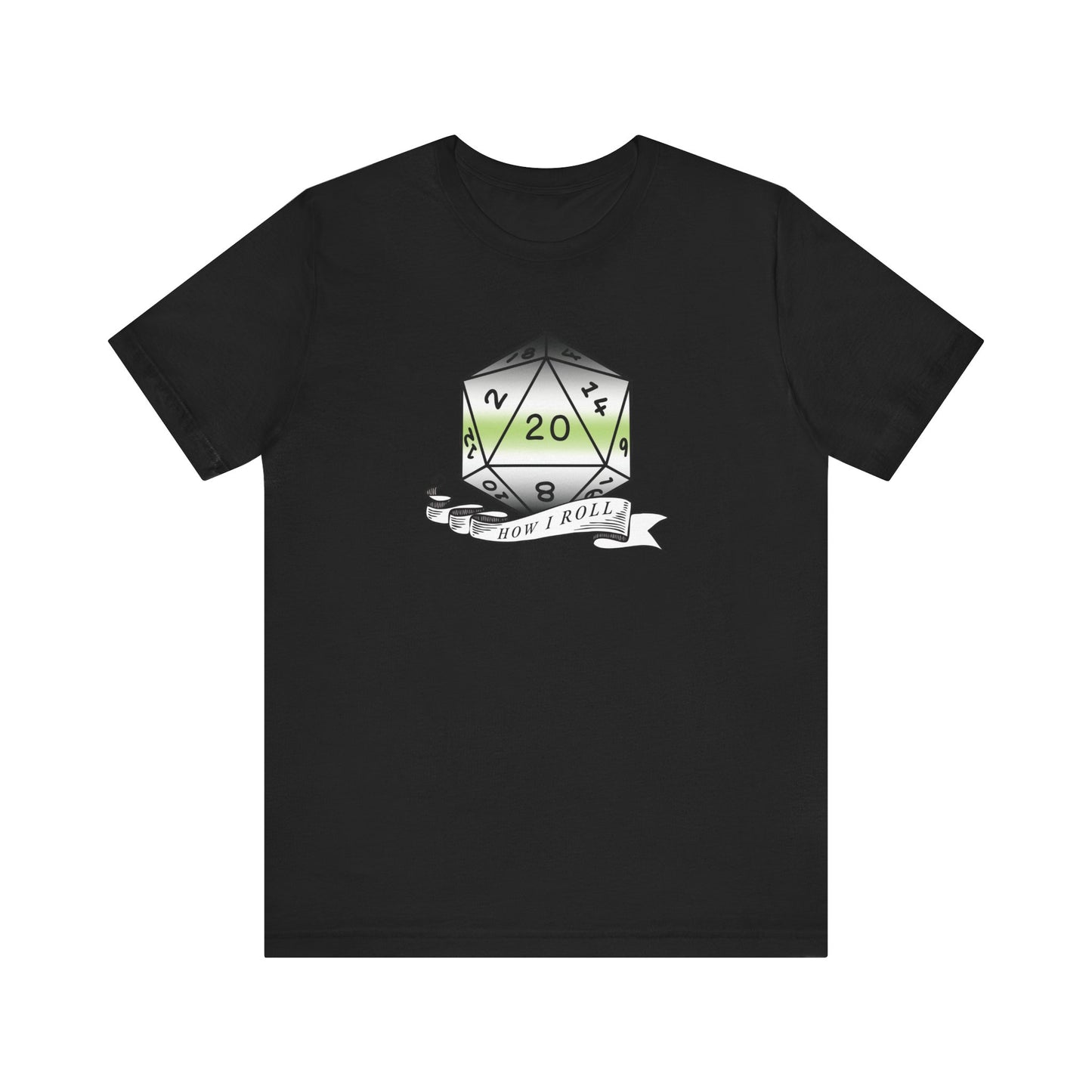 This Is How I Roll | Pride Flag D20 T-Shirt | Unisex T-Shirt | Nerdy Agender Pride