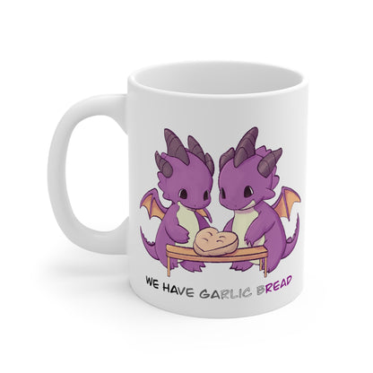 Cute Dragons Making Garlic Bread Mug, Ace / Asexual Love, LGBTQIA Valentines Day, V-Day Gift