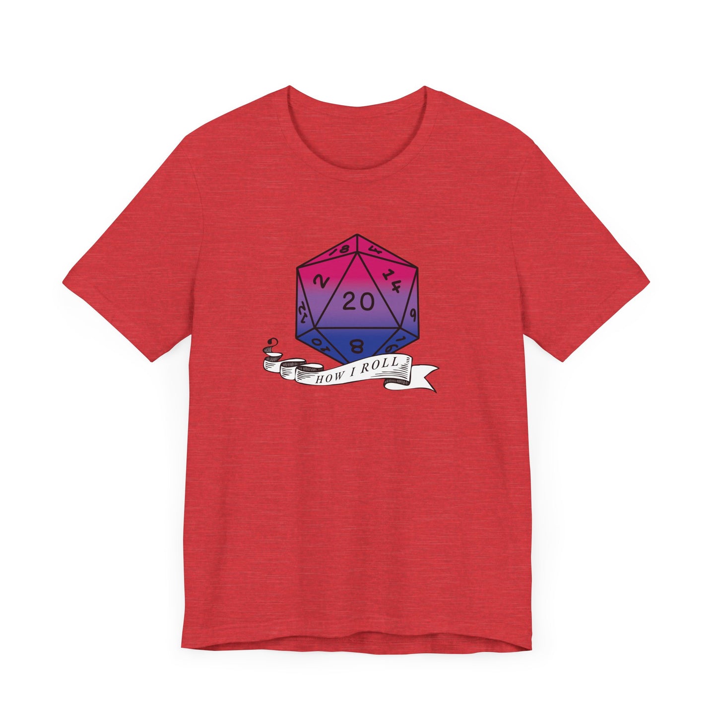 This Is How I Roll | Pride Flag D20 T-Shirt | Unisex T-Shirt | Nerdy Bisexual Pride