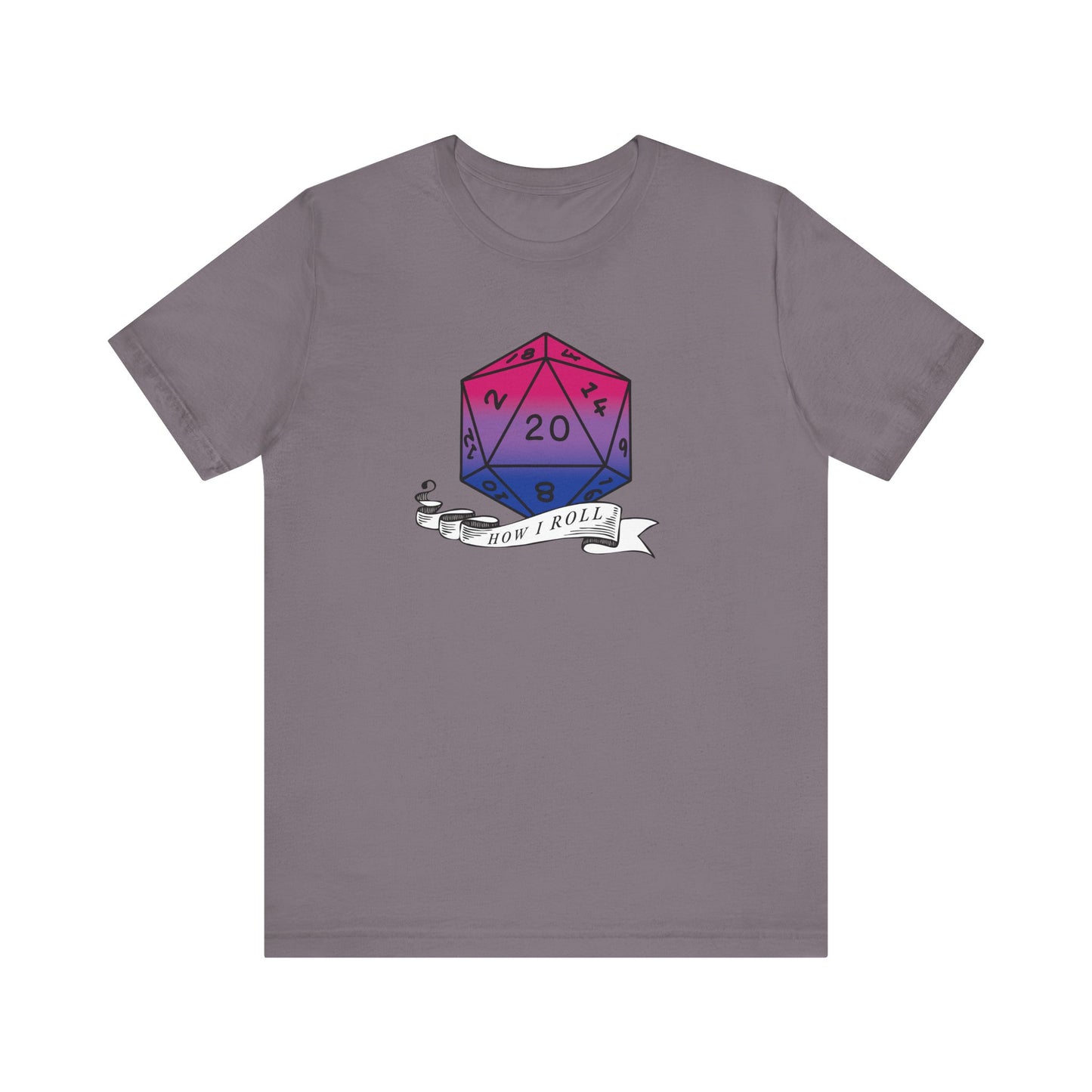 This Is How I Roll | Pride Flag D20 T-Shirt | Unisex T-Shirt | Nerdy Bisexual Pride