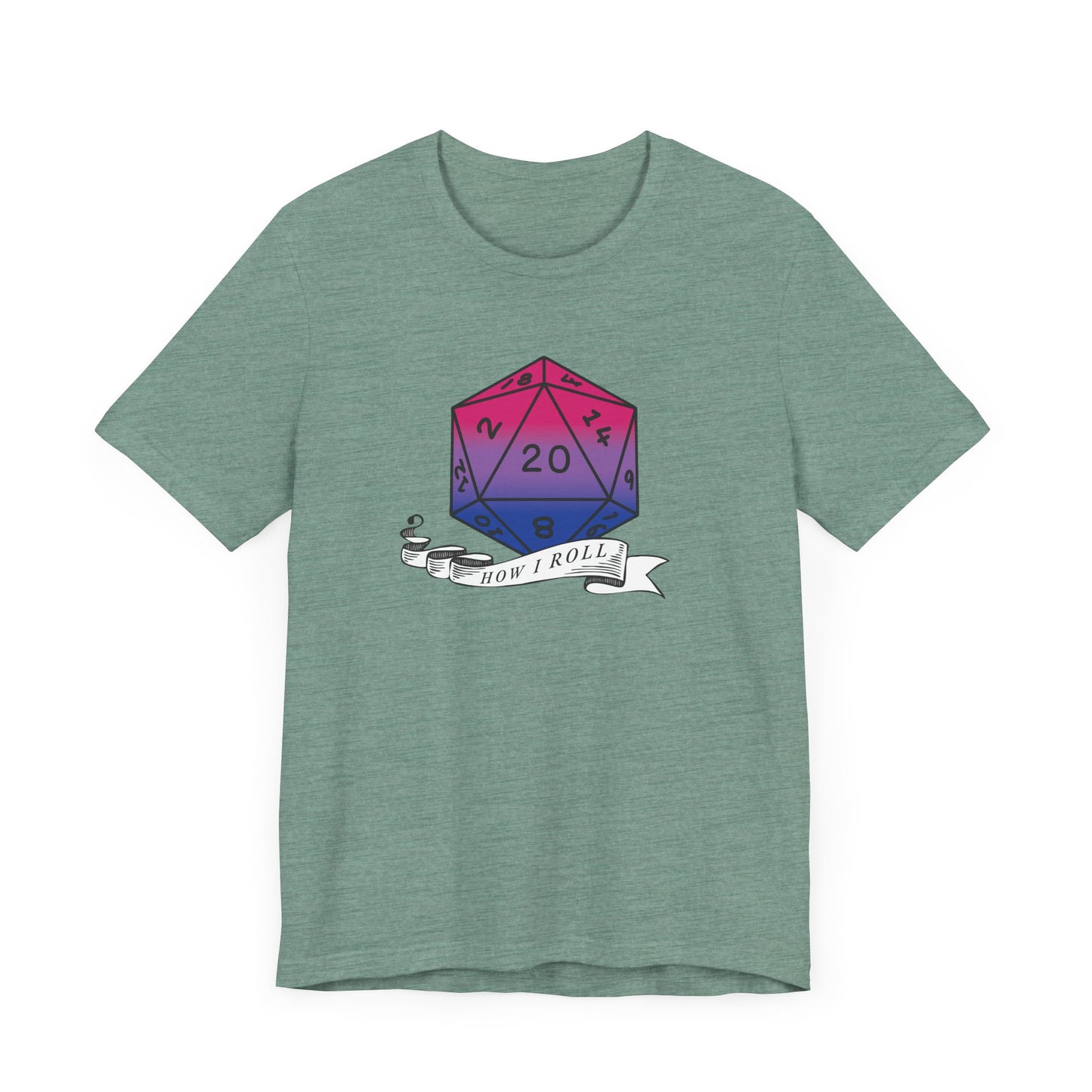 This Is How I Roll | Pride Flag D20 T-Shirt | Unisex T-Shirt | Nerdy Bisexual Pride