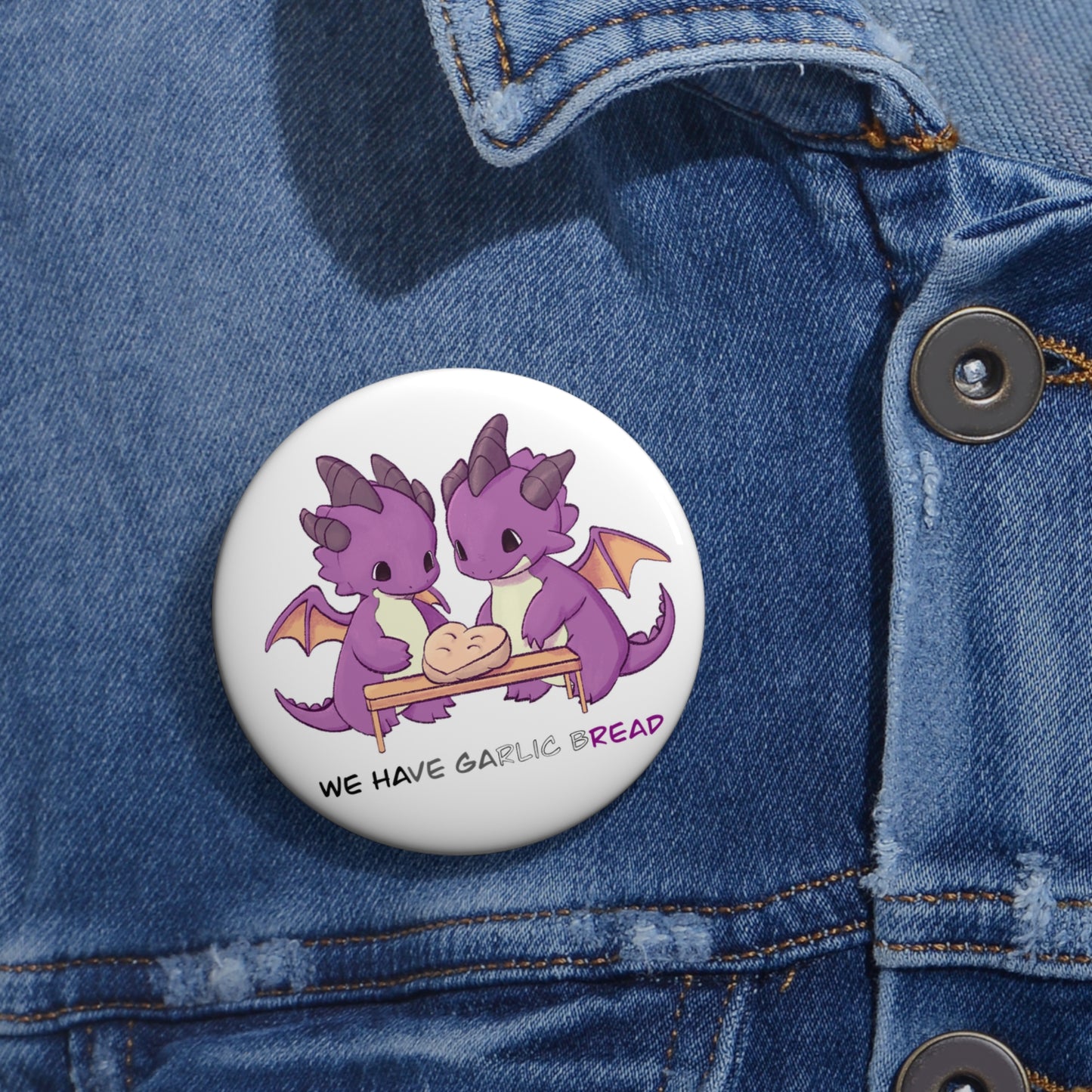 Ace Garlic Bread Meme Pin Button, Ace Button Badge, Custom Pinback Buttons, Funny Meme Pin, Dragons Making Bread Pin