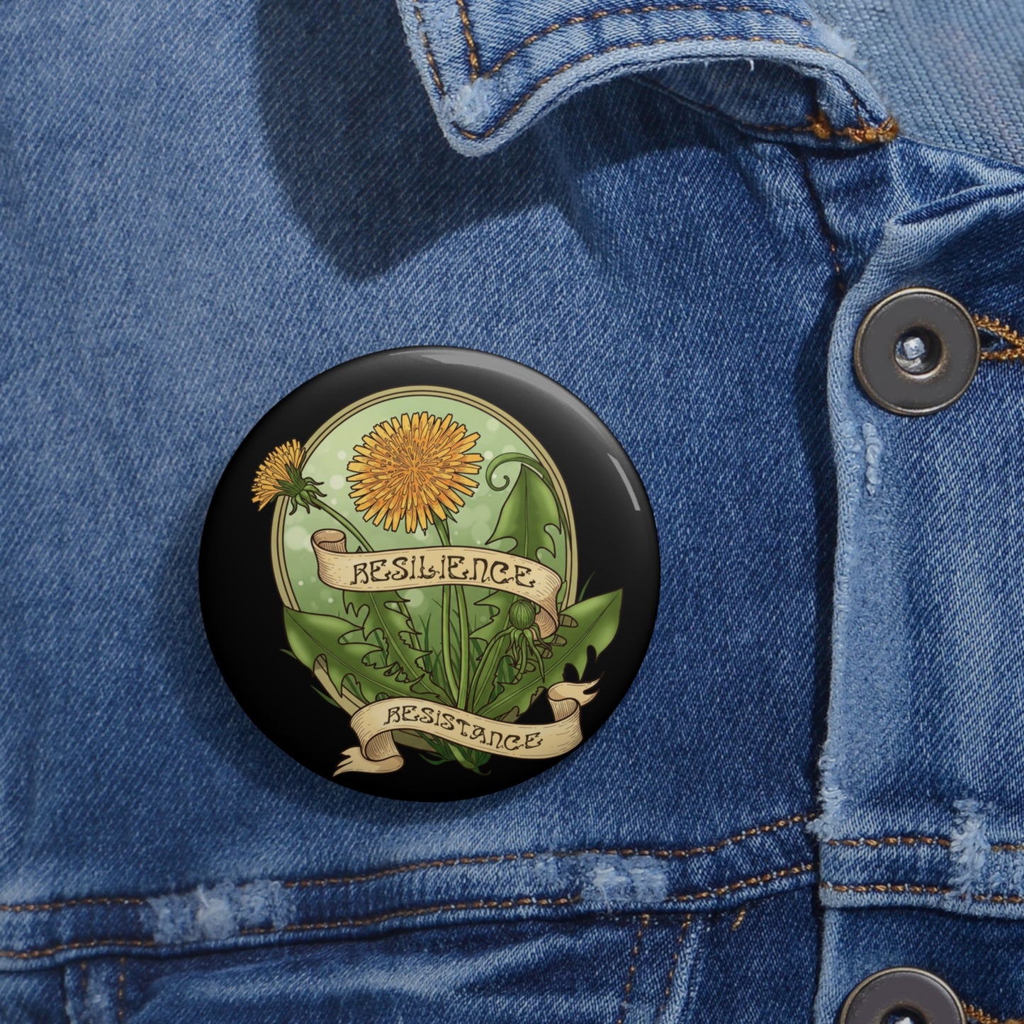 Protest Pin Buttons, Anti Trump Dandelion Resistance Pinback Badge, Resilience Activism Accessories, Political Statement Pins, Liberal