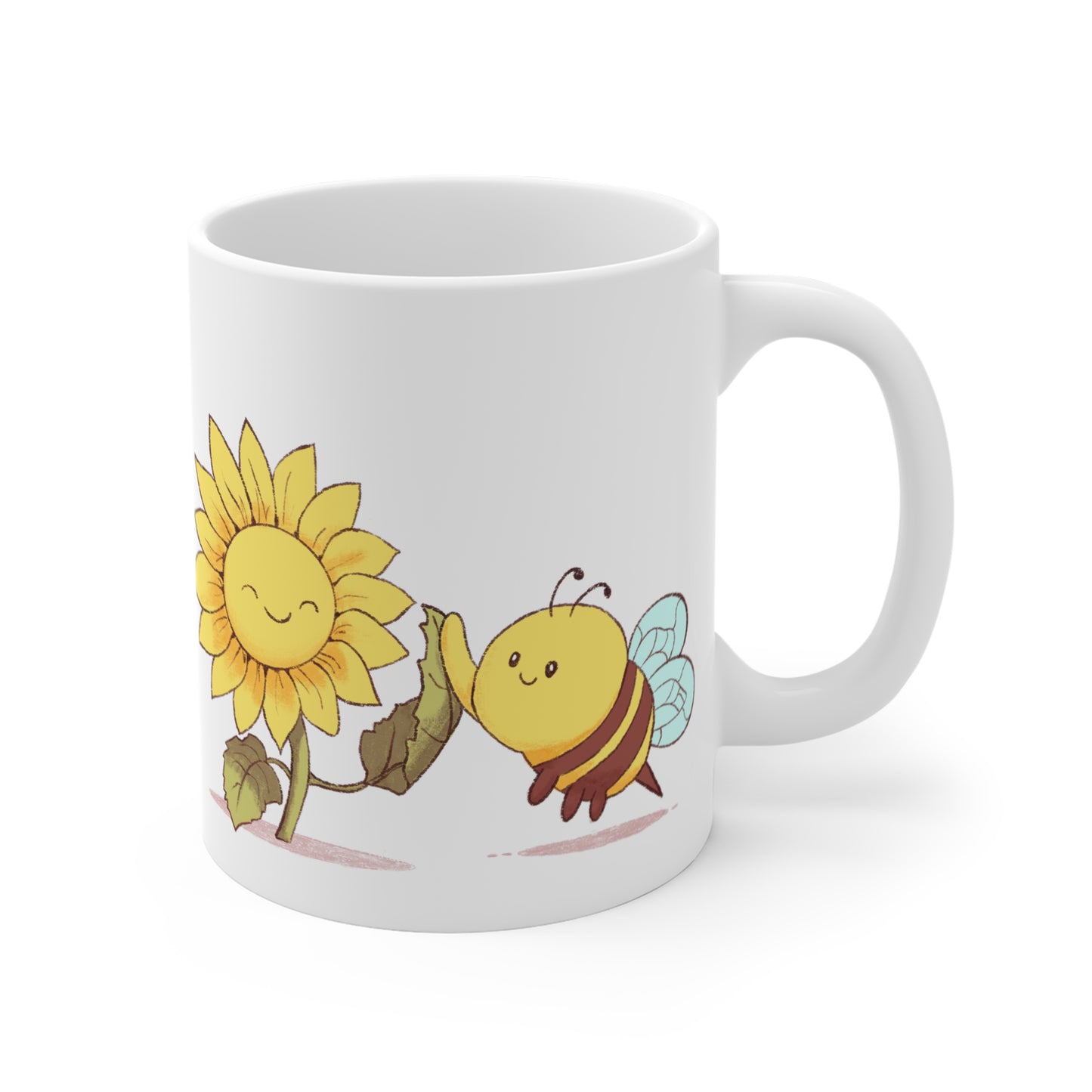Cute Bee and Flower Mug | Bee Lover Gift | 11 oz Ceramic Mug
