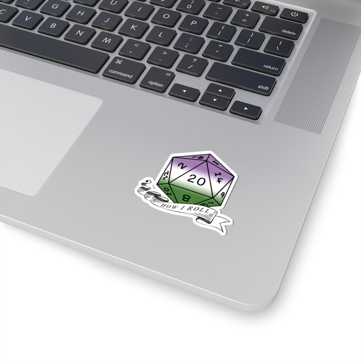 Genderqueer Flag PRIDE D20 How I Roll Sticker