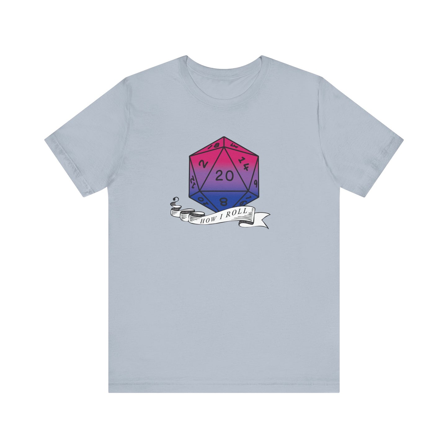 This Is How I Roll | Pride Flag D20 T-Shirt | Unisex T-Shirt | Nerdy Bisexual Pride