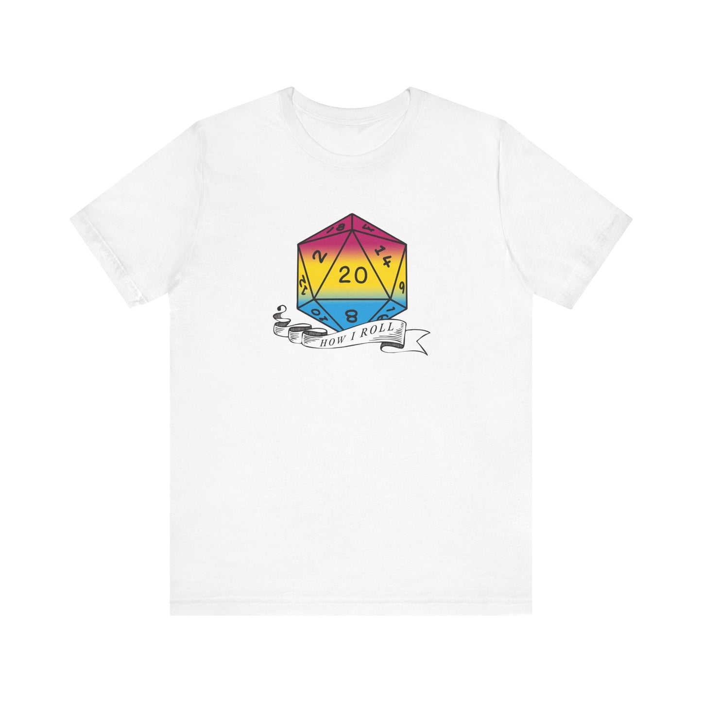 This Is How I Roll | Pride Flag D20 T-Shirt | Unisex T-Shirt | Nerdy Pansexual Pride