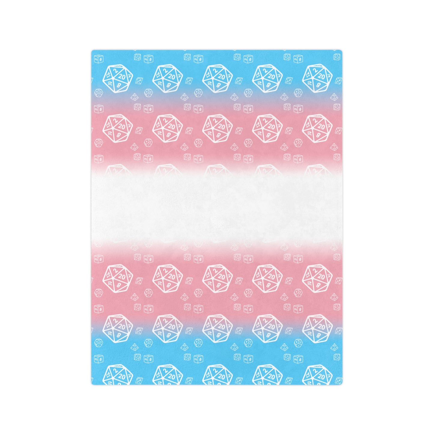 D20 Trans Pride Flag Cozy Lightweight Velveteen Microfiber Blanket, Reading Blanket, DnD Gaming Blanket, Dorm Room Throw