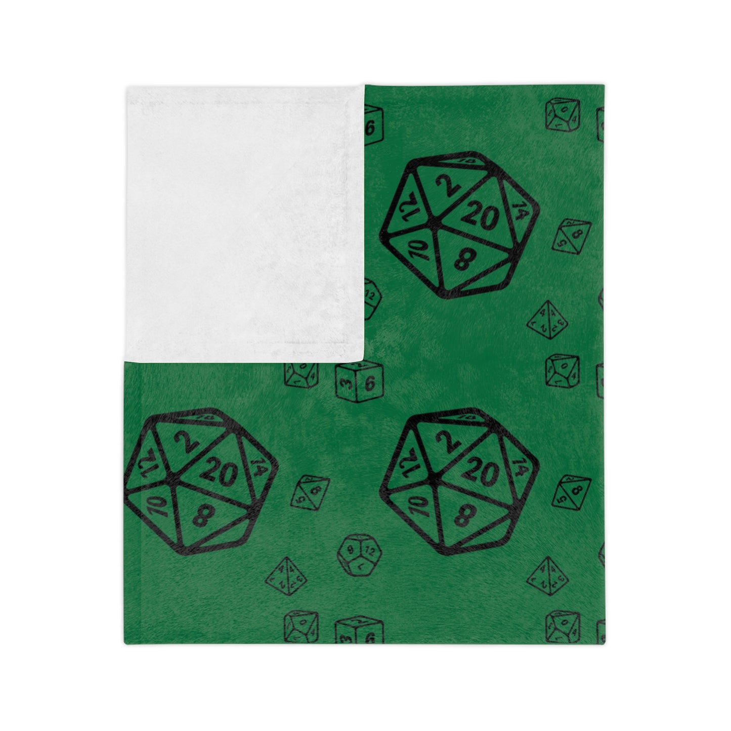 D20 Green Cozy Lightweight Velveteen Microfiber Blanket, Dorm Room Throw, Reading Blanket, Gaming Blanket