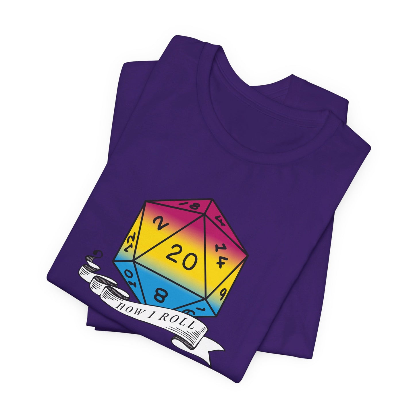 This Is How I Roll | Pride Flag D20 T-Shirt | Unisex T-Shirt | Nerdy Pansexual Pride