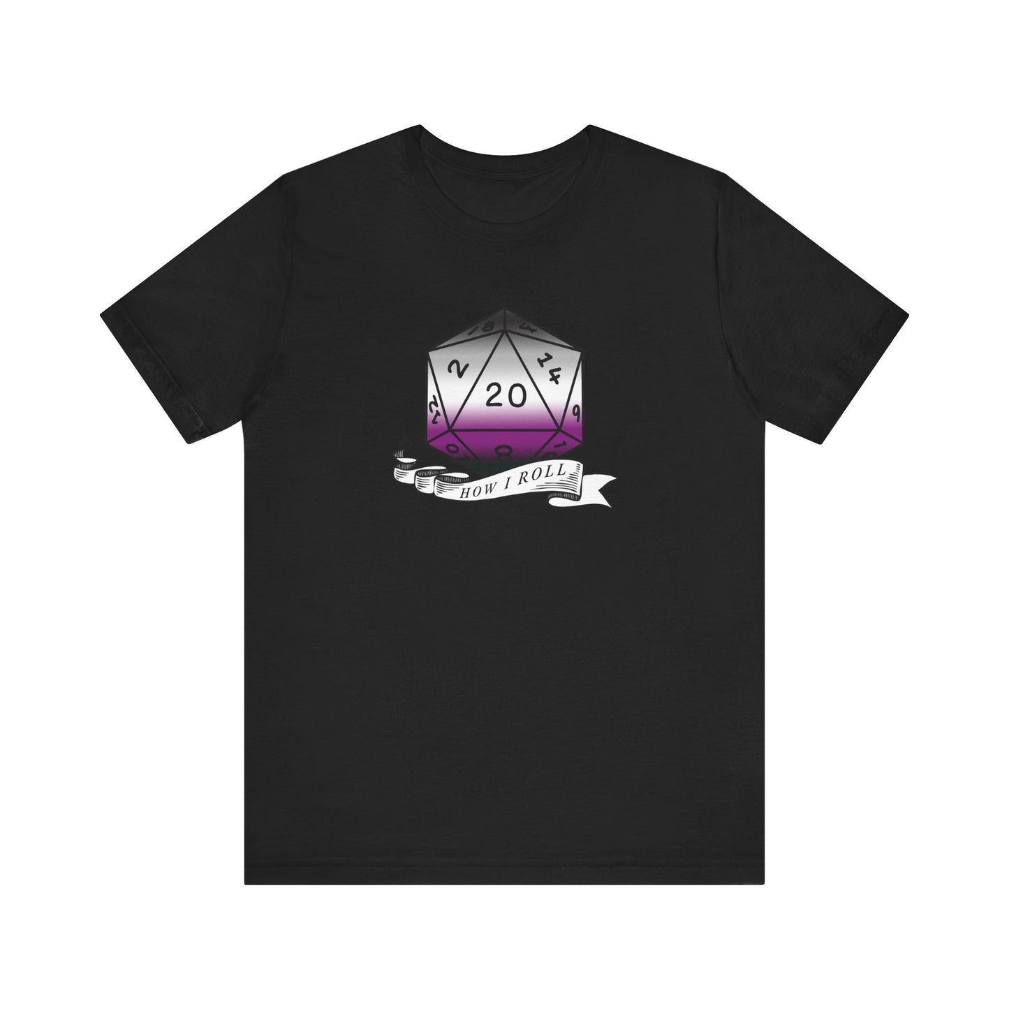 Nerdy Asexual Pride, How I Roll, Pride Flag D20 Unisex T-Shirt