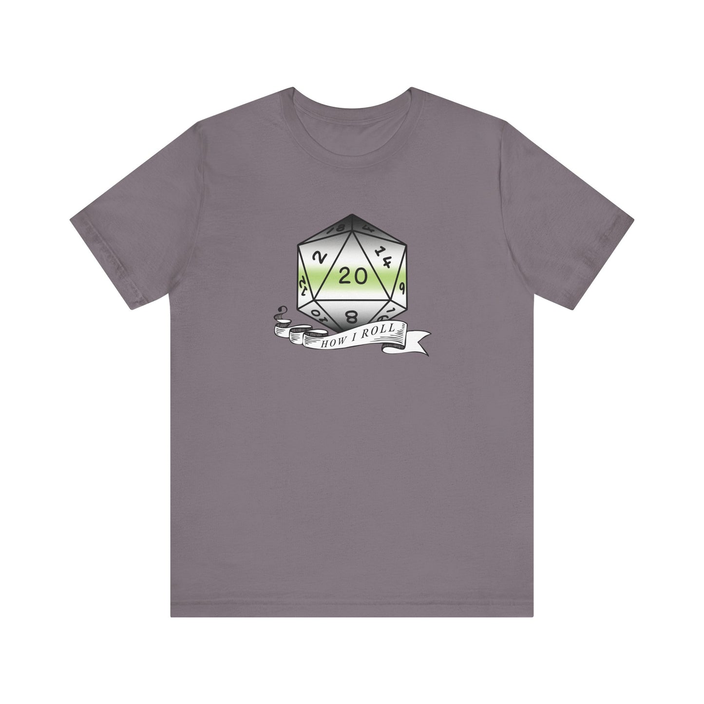 This Is How I Roll | Pride Flag D20 T-Shirt | Unisex T-Shirt | Nerdy Agender Pride