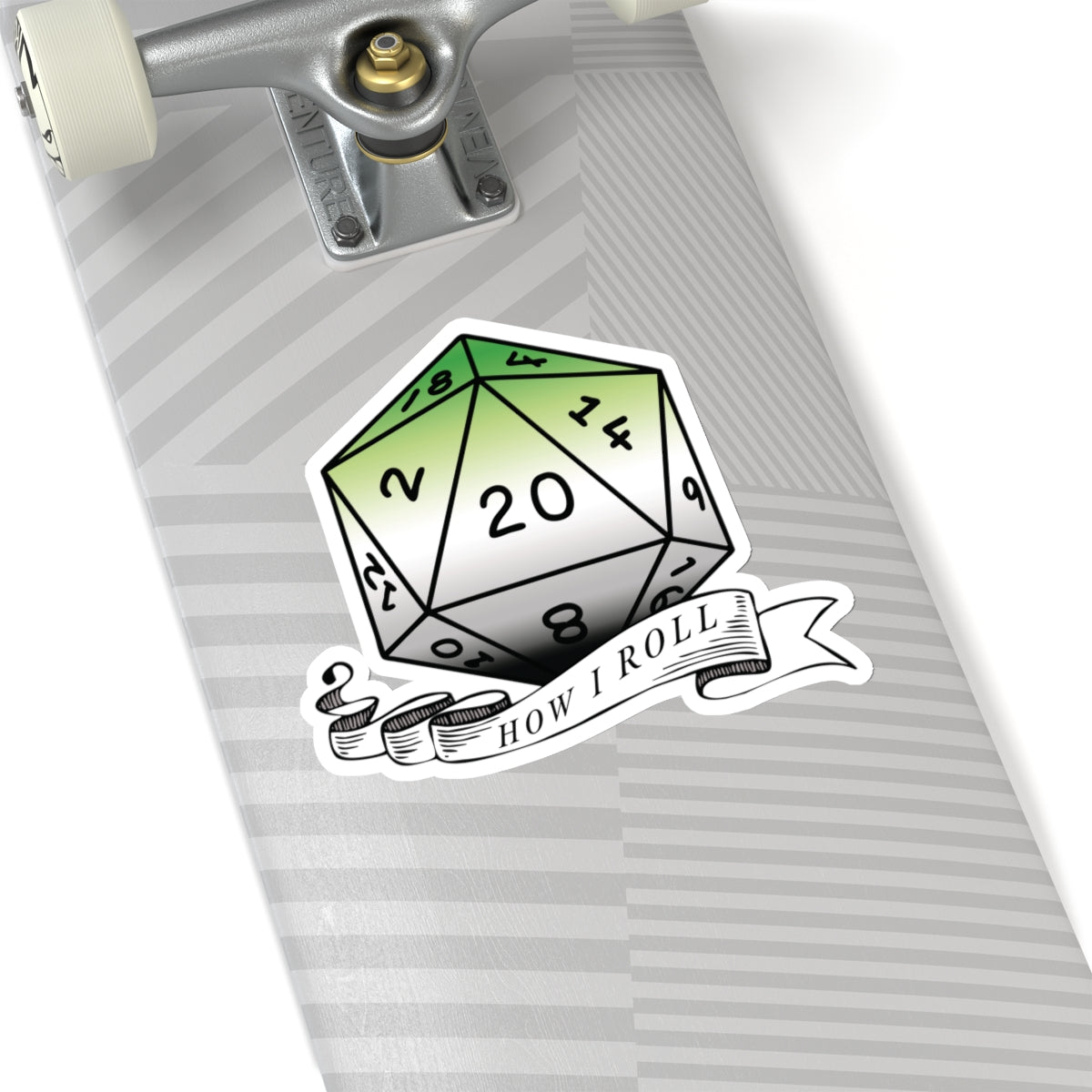 Aromantic Flag PRIDE D20 How I Roll Sticker