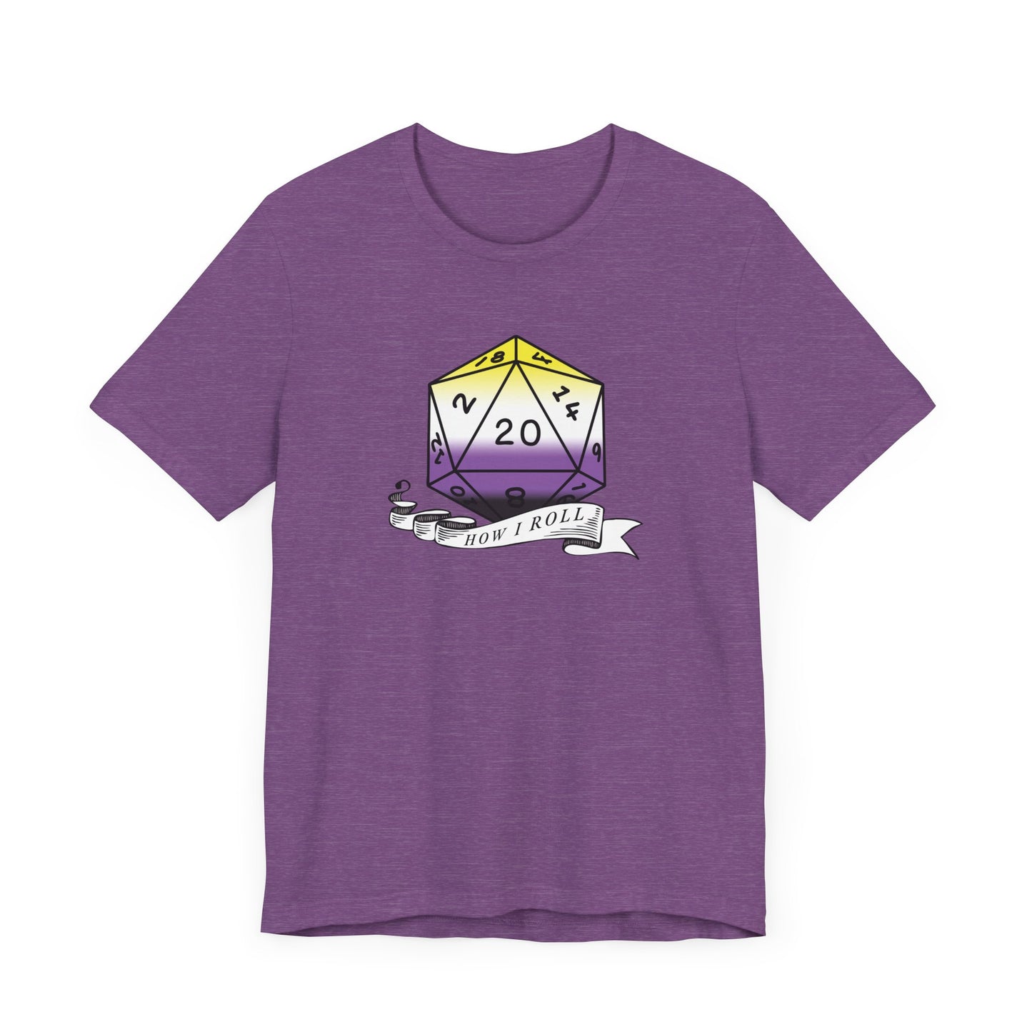 Nerdy Non-Binary, This Is How I Roll Pride Flag D20 Unisex T-Shirt