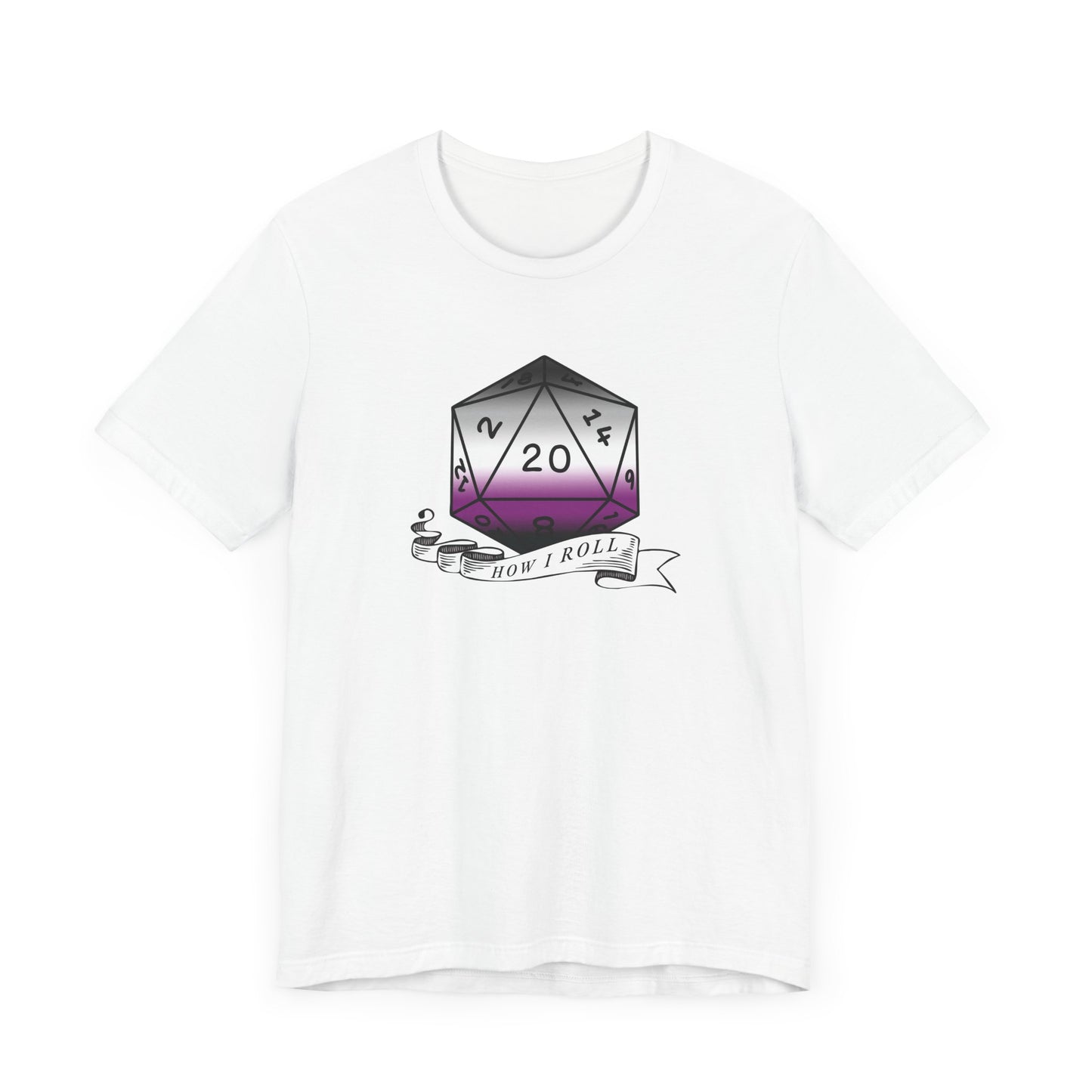 Nerdy Asexual Pride, How I Roll, Pride Flag D20 Unisex T-Shirt
