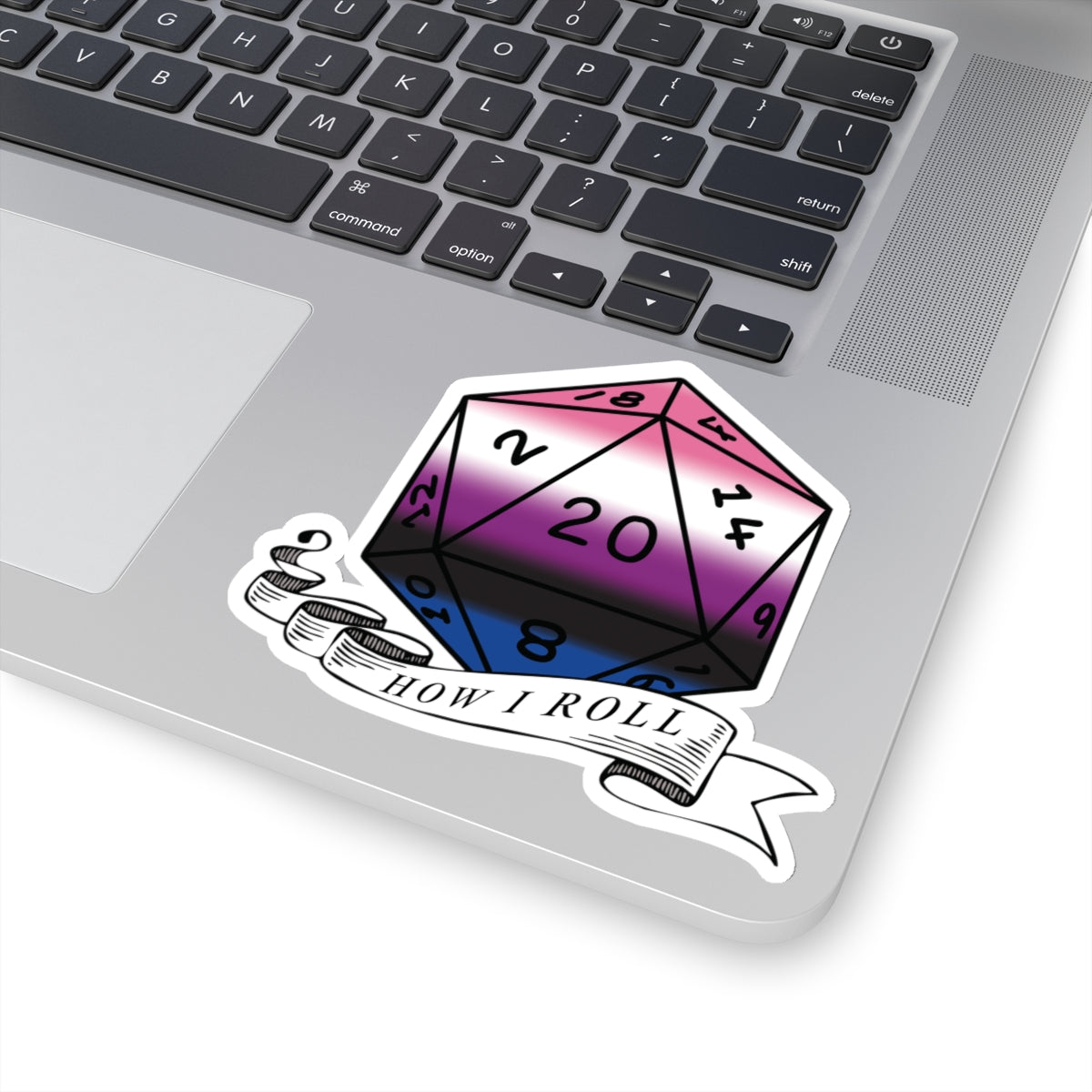 Genderfluid Flag PRIDE D20 How I Roll Sticker