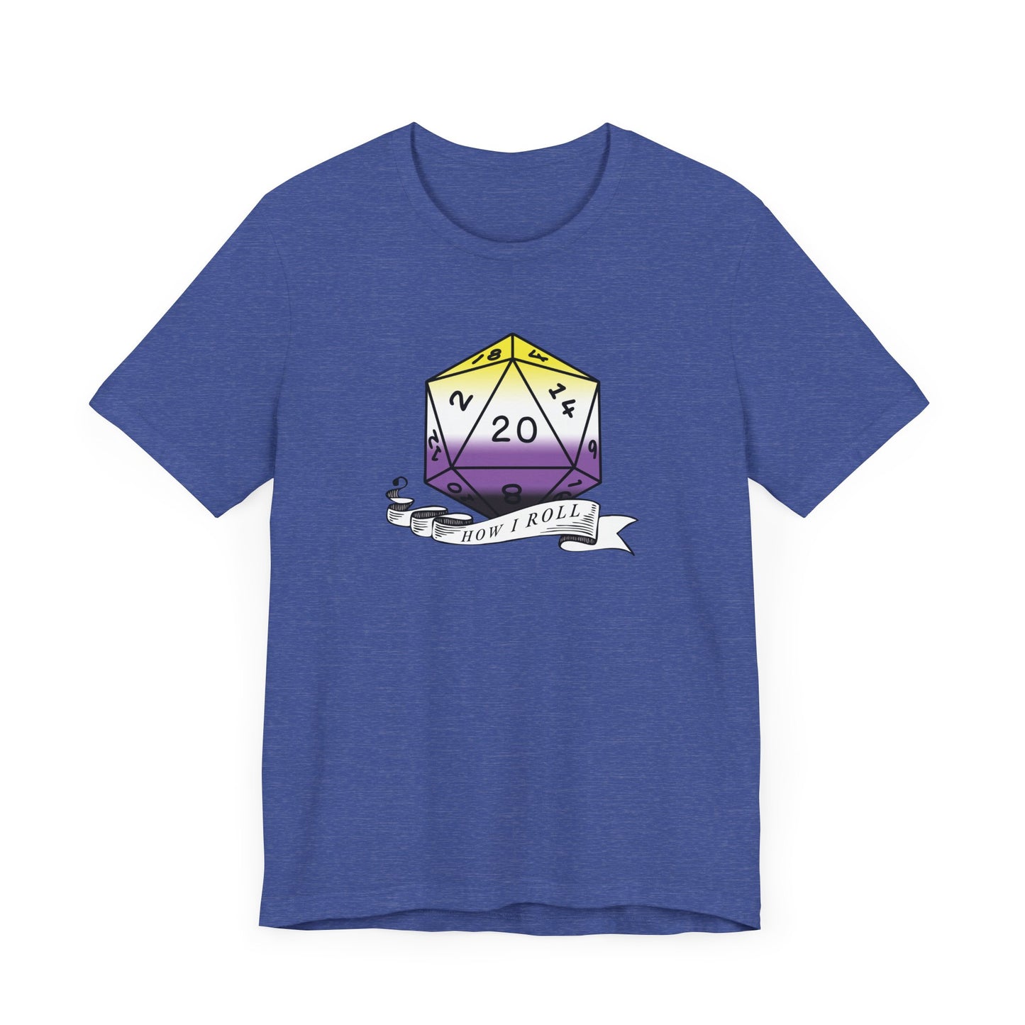 Nerdy Non-Binary, This Is How I Roll Pride Flag D20 Unisex T-Shirt