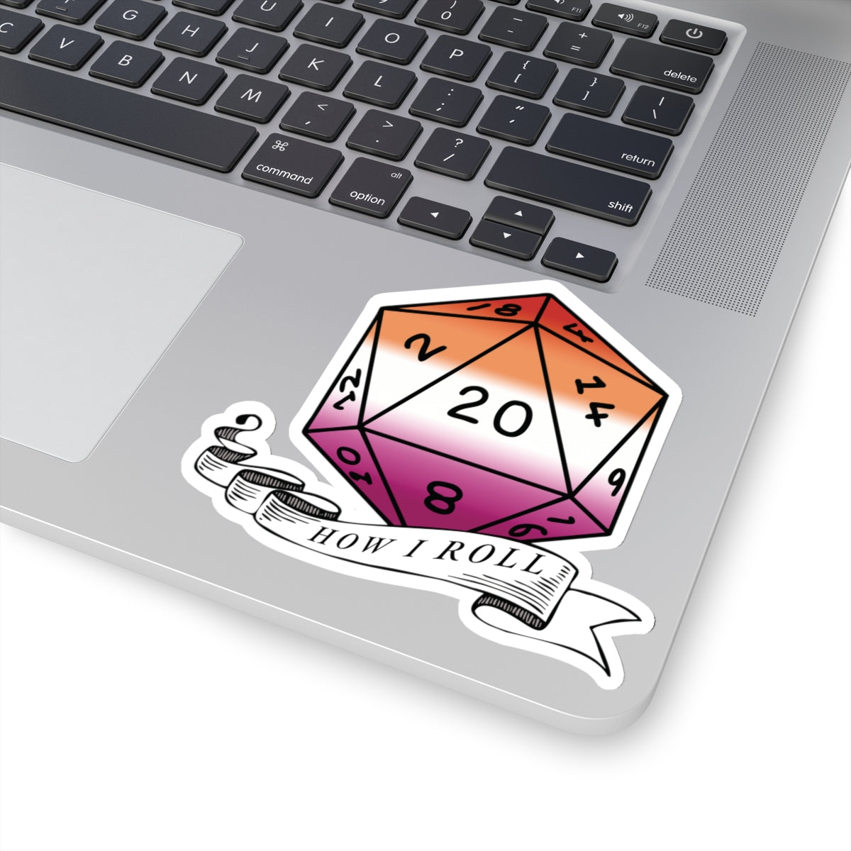 Lesbian Flag PRIDE D20 How I Roll Sticker