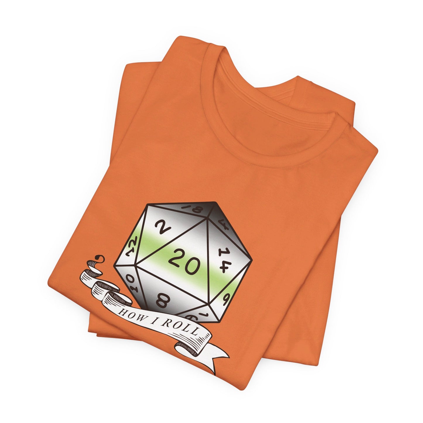 This Is How I Roll | Pride Flag D20 T-Shirt | Unisex T-Shirt | Nerdy Agender Pride