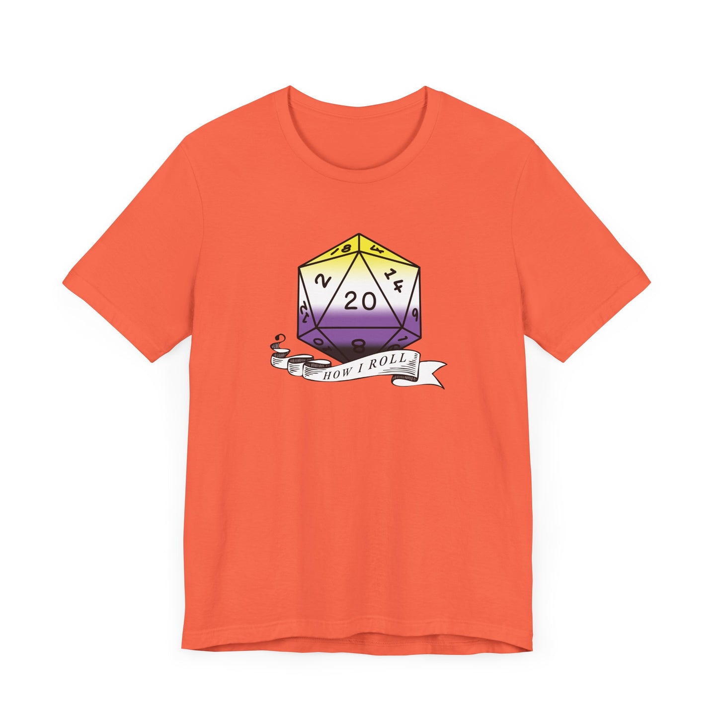 Nerdy Non-Binary, This Is How I Roll Pride Flag D20 Unisex T-Shirt